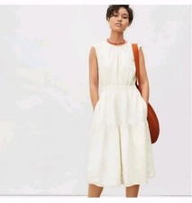 NWT Everlane Cream Linen Open Back Dress 14