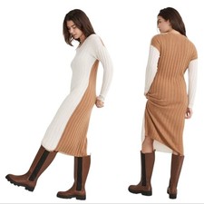 Madewell (Re)sourced Ribbed Two Toned Midi Sweater Dress size L