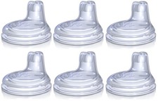 Nuby 6-Pack Replacement Silicone Spouts for No Spill Easy Grip Cup