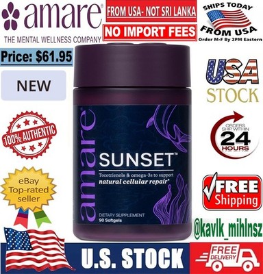 Amare Sunset Omega 3 Vitamin D3 E Antioxidant Softgels 90 Softgels -New/Sealed 