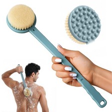 Bath Body Brush for Women Men, Back Scrubber Shower 15 inches, Blue