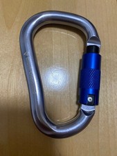 Black Diamond Twistlock Carabiner Silver/Blue Used, Locking Clip Key Accessory