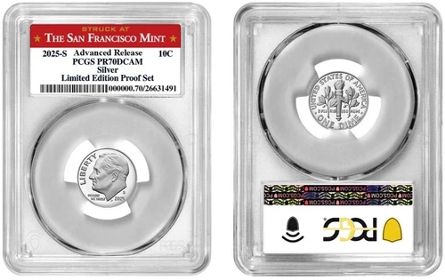 2025 S Silver Roosevelt Dime Limited E. PCGS PR70DCAM Advanced Release #98