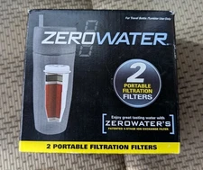 Zero Water 2 Pack Portable 5 Stage Filtration Travel Bottle Filters NEW Sealed