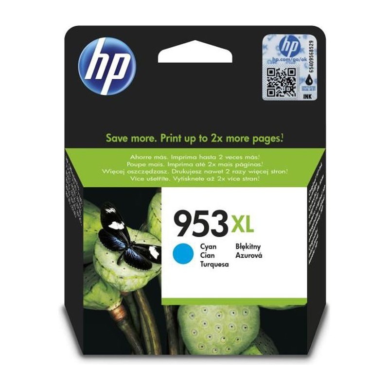 Cartouche d'encre HP 953XL cyan F6U16AE pour présentations professionnelles