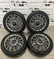 Fiat 500 15" Alloy Wheels in Grey 51850255 51939106 51906889  with Centre Caps
