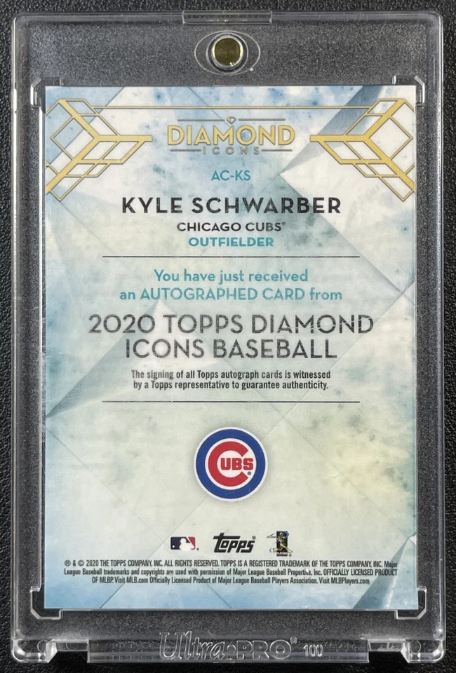 KYLE SCHWARBER 2020 TOPPS DIAMOND ICONS #AC-KS AUTOGRAPH AUTO 24/25 CUBS - Image 2 of 2