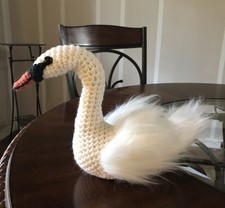HAND CROCHETED--Snow White Swan-8 Tall  And 8...