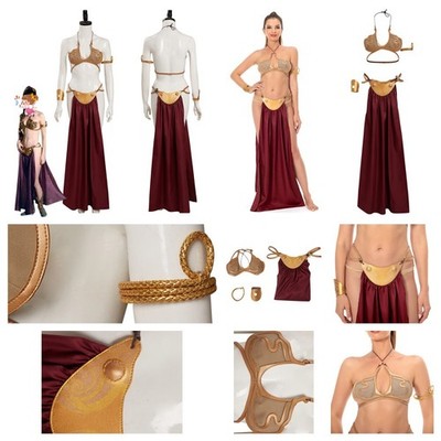 Star Wars Princess Leia Slave Costume Cosplay Halloween Leia Sexy Bikini Costume