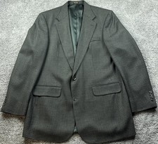 Joseph  Feiss Blazer Mens 44 XL Gray Wool Houndstooth Sport Coat Jacket