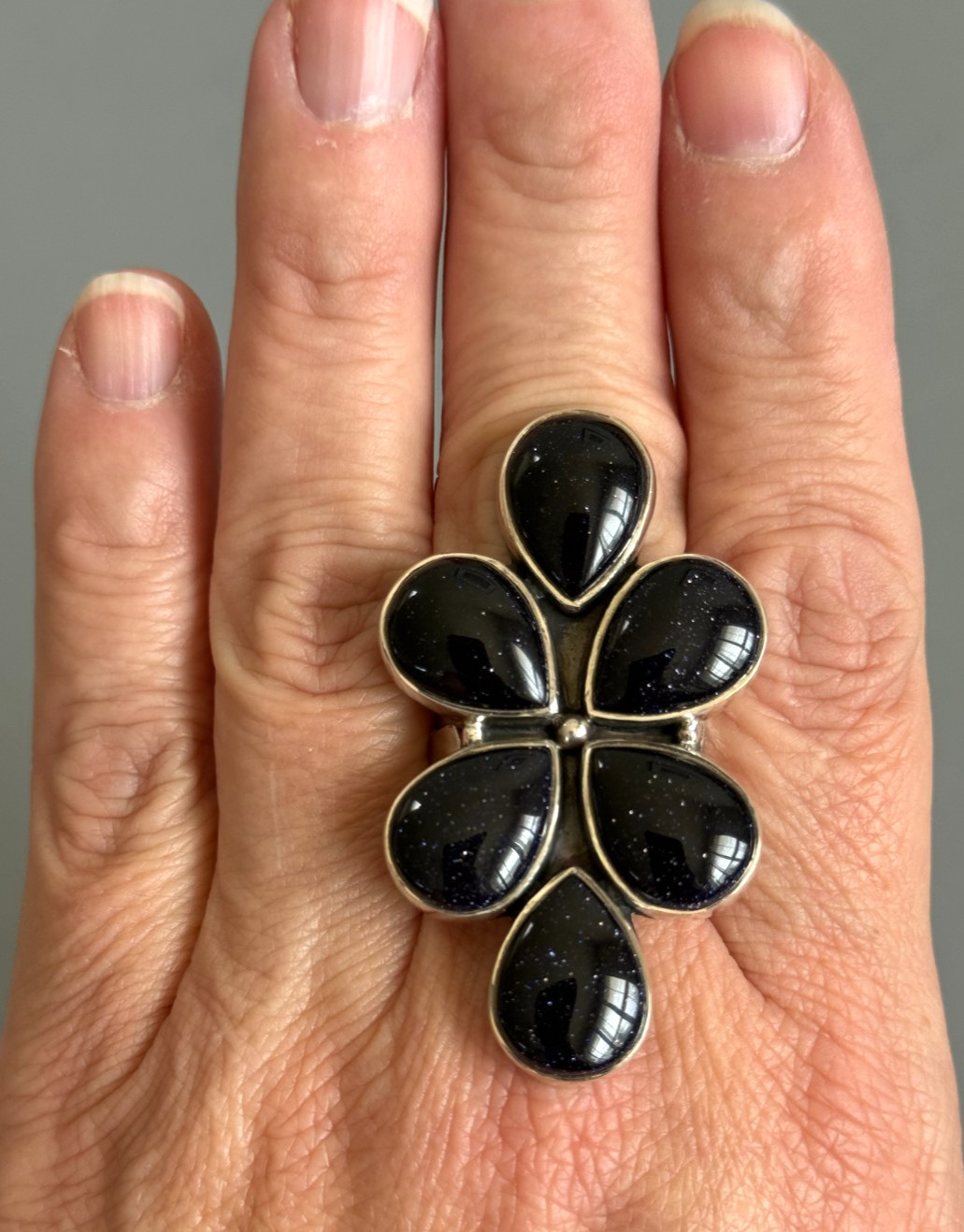 Artisan STATEMENT Sterling Silver BLACK SUNSTONE … - image 1