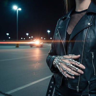 Women Silver Wrist Bracelet Metal Hand Chain Wrist Rings Skeleton Gothic Style