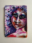 ACEO Original Woman Portrait Painting  OOAK Acrylic Ink  Mixed Media Handpainted — photo 5