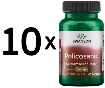 10 x Swanson Policosanol, 20mg - 60 caps (222,11 EUR/kg)