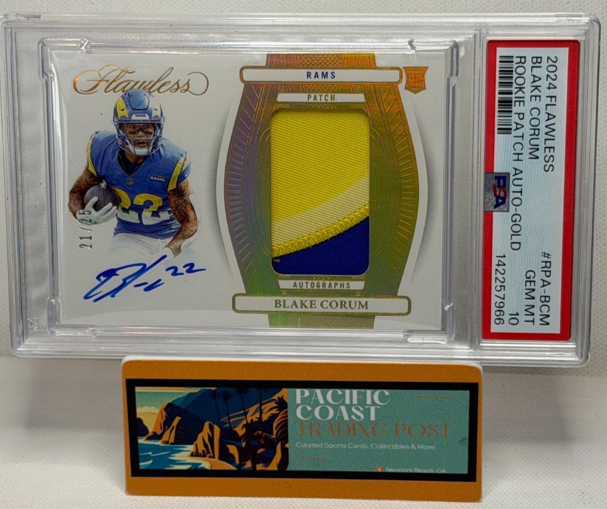 Blake Corum Panini Flawless Rookie Patch Autographs #RPABCM Gold