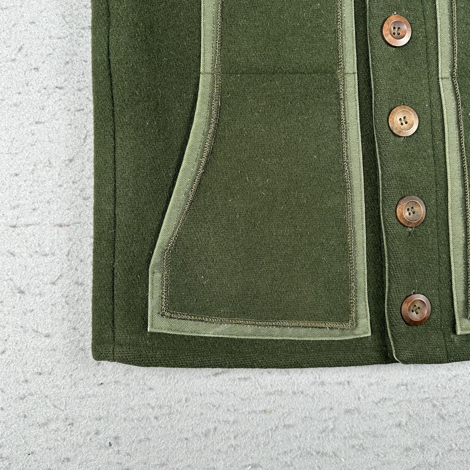 Boreal Mountain Anoraks Vest Men’s Small Green Wool Outdoor Hiking Hunting - product detail image 7
