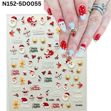 Christmas 5D Nail Stickers – Holiday Gel & Acrylic Nail Decals