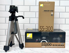 Nikon D3200 24.2MP Digital SLR Kit 18-55mm  55-300mm VR Lenses Tripod