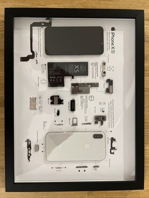 iPhone Xs Teardown Zerlegtes Handy Inkl. Holzrahmen Deko Technik Neu