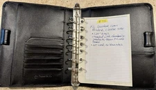 Franklin Covey Black Classic Top Grain Cowhide Leather Open Binder