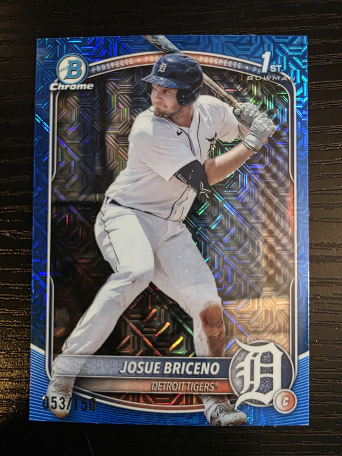 2025 Bowman Chrome Blue Mojo Mega Box Refractor 53/150 Josue Briceno #BCP-13 