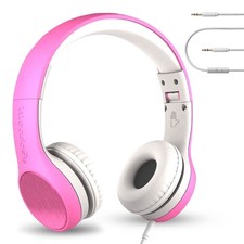 Connect+ Style OnEar Kids Headphones Mic SharePort Volume Limiting Pink