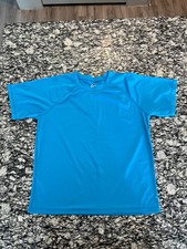 Kanu Surf Rash Guard Swim Shirt Boys 12 Blue Short Sleeve UPF 50 Sun Protection