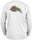 Simms Fishing Solar Tech Tee LS Shirt Musky Fly Artwork LG UPF Quick Dry -RARE