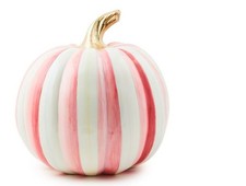 Mackenzie- Childs Bubblegum Pink Stripe MEDIUM Pumpkin Brand New In Original Box