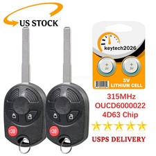 2x For 2012 2013 2014 2015 2016 2017 Ford Escape Fiesta Uncut Remote Key Fob 3b 2x For 2012 2013 2014 2015 2016 2017 Ford Escape Fiesta Uncut Remote Key Fob 3b