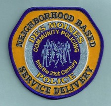 DES MOINES IOWA POLICE COMMUNITY POLICING SHOULDER PATCH