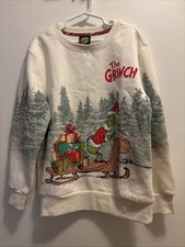 The Grinch Who Stole Christmas Graphic Sweatshirt Cream Kids Size Small
