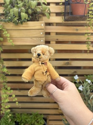 Entzückender süßer kleiner Braunbär in Jacke Teddybär mit Gelenken Plüsch 5 Zoll