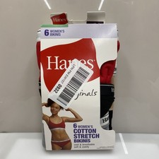 Hanes Originals Womens 6-pack Size 9 2XL Cotton Stretch Bikini Underwear