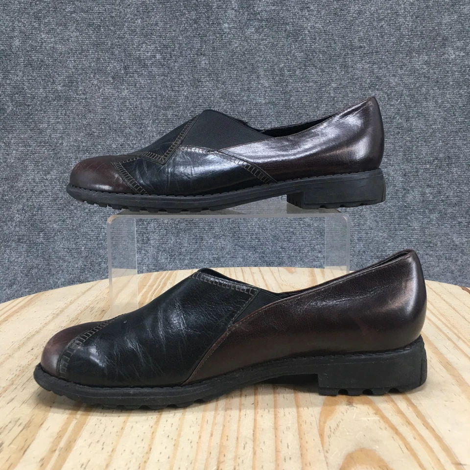 Munro American Shoes Mujer 8M Informal Cómodo Mocasín Sin Cordones Marrón Negro Cuero Foto 2 de 4