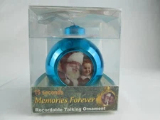 Memories Forever 15 Seconds Recordable Talking Ornament Blue Works New