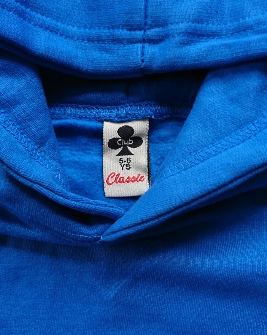 VETEMENTS Abbigliamento Club Felpa con cappuccio blu reale età 5 6 anni NUOVA