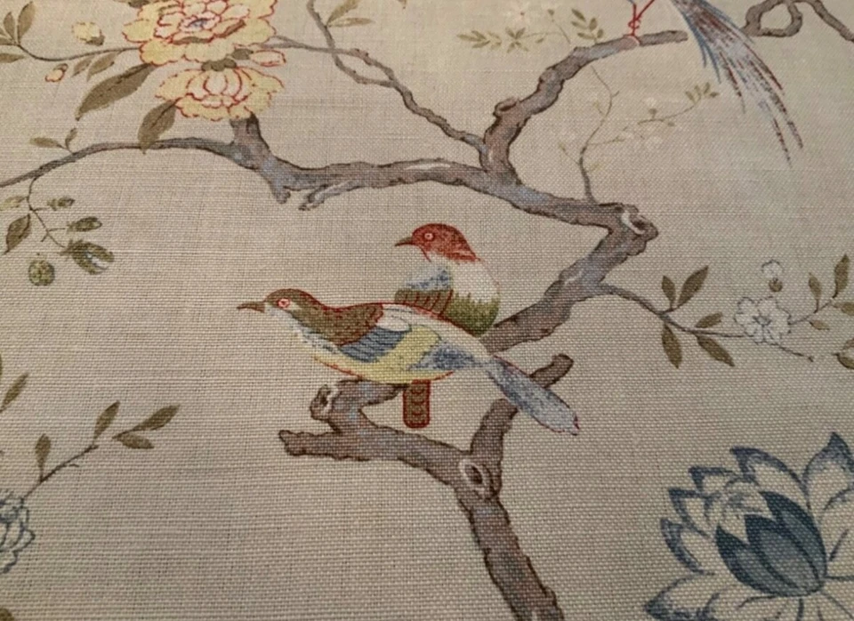 GP&J Baker 英国东方鸟 R1398 橄榄石颜色 1 全码亚麻织物 全新 — 第 2/4 张图片