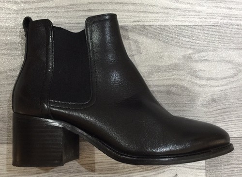 black leather Chelsea boots 