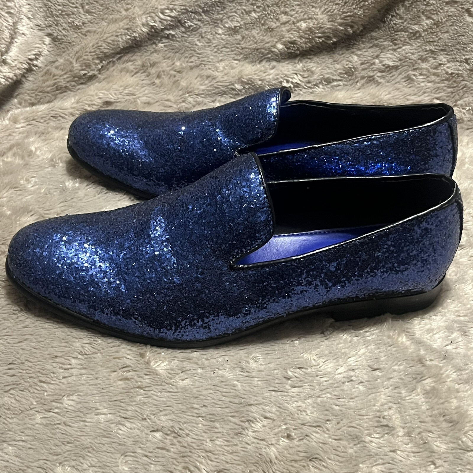 SAOLA Scarpe mocassino eleganti Amali Barnes 002 blu glitter JMS805ZM uomo taglia 11