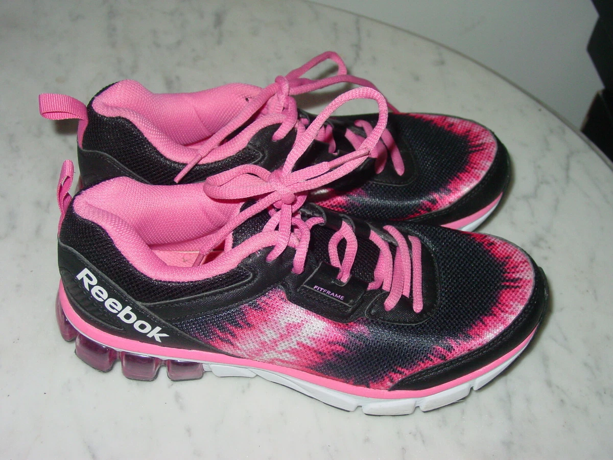 2015 Girls Reebok Black/Pink/White Youth Running Shoes Size 6.5Y | eBay