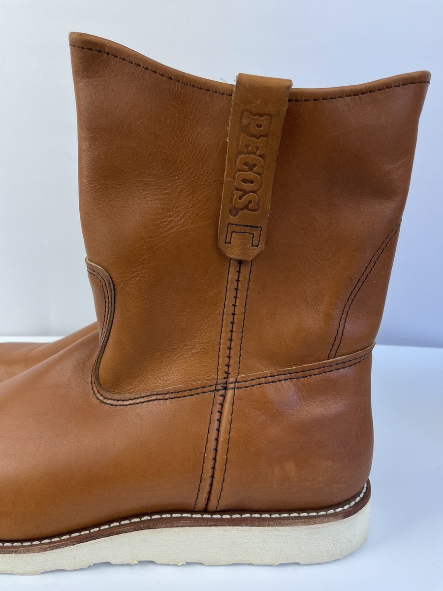 RED WING 866 PECOS Traction Tred Pull On Leather Work Boots