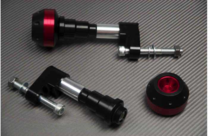 Tampons de protection KAWASAKI Z750 2007-2013 kit pare-carter rouge