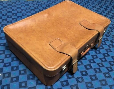 ancienne valise rétro vintage Cuir Beige H 18 L 68 l 45 cm #70 - Photo 1/4