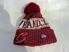 NWT New Era knit hat, OSFM, acrylic, Cleveland Cavaliers, wine gold, NBA, 28