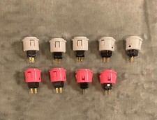 SEIMITSU PS-14-D 24mm Pushbutton White and Pink Lot of 9 Japanese Arcade NEW