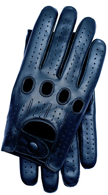 Riparo Men's Genuine Leather Full-finger Driving Gloves - Black