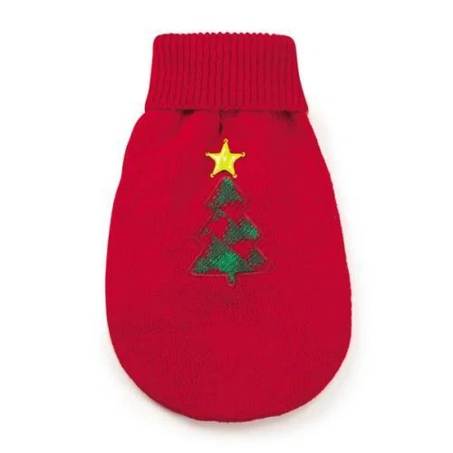 Red Dog Sweater With Christmas Tree Applique Polyester Unisex Design - Image 2 of 2