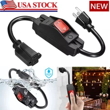 3-Prong Outdoor Extension Cord with Switch On/Off Waterproof Switch 15A 1875W