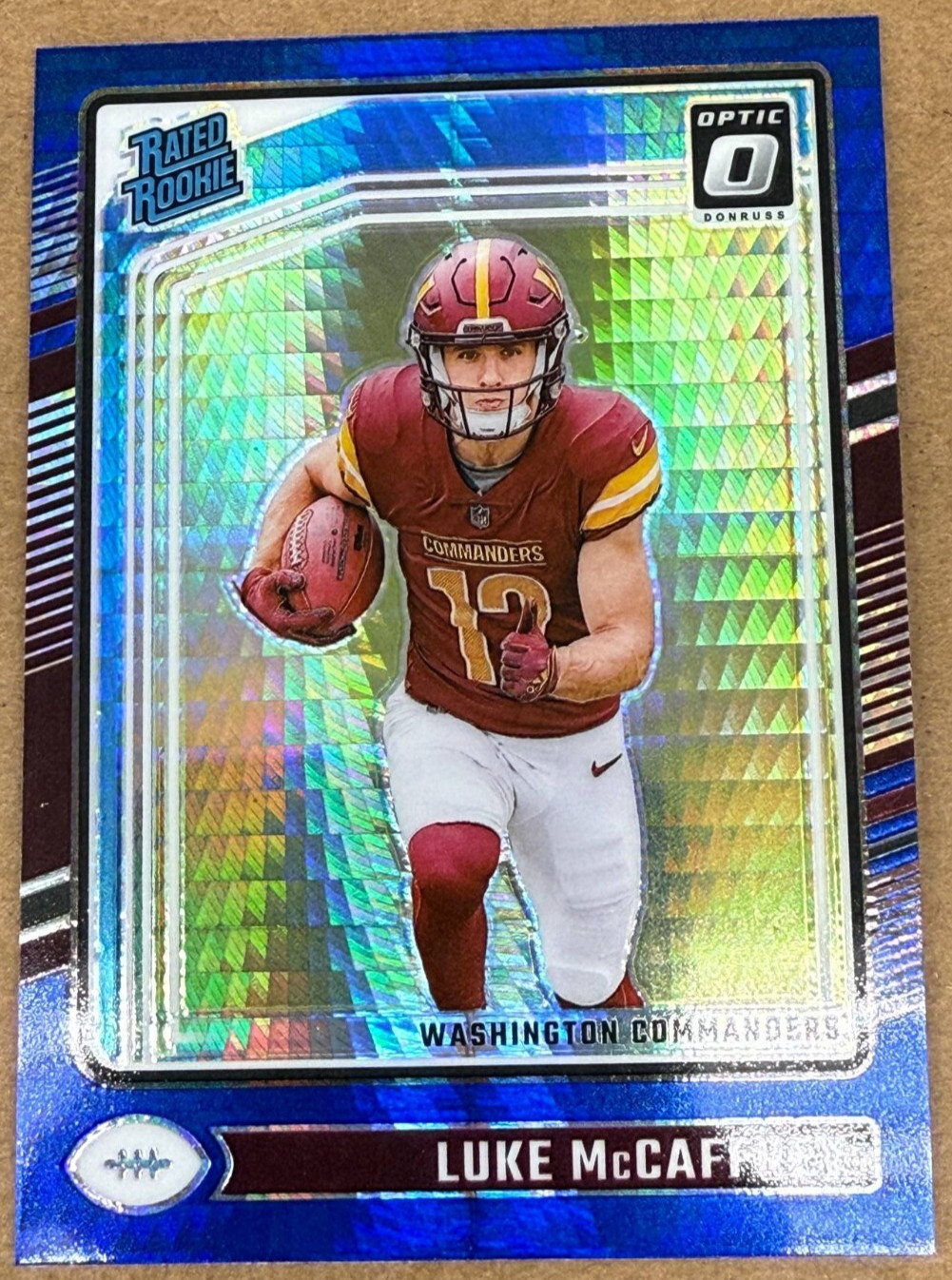 2024 Donruss Optic Rated Rookies Blue Glitter Luke McCaffrey #268